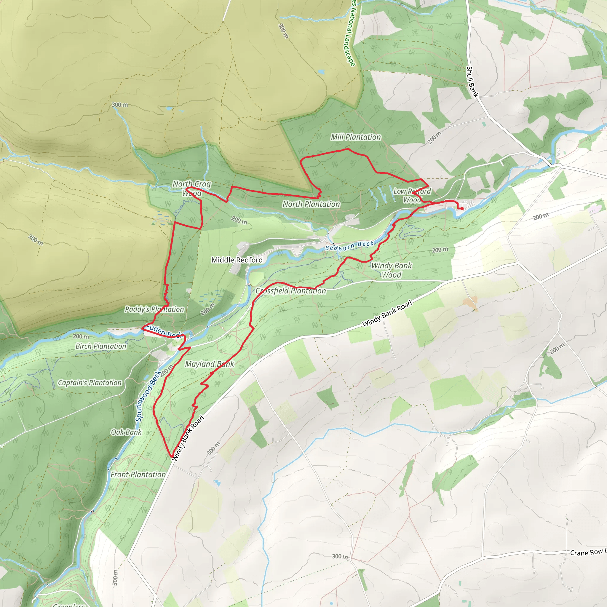 Mayland Bank and Low Retford Wood Loop mobile static map