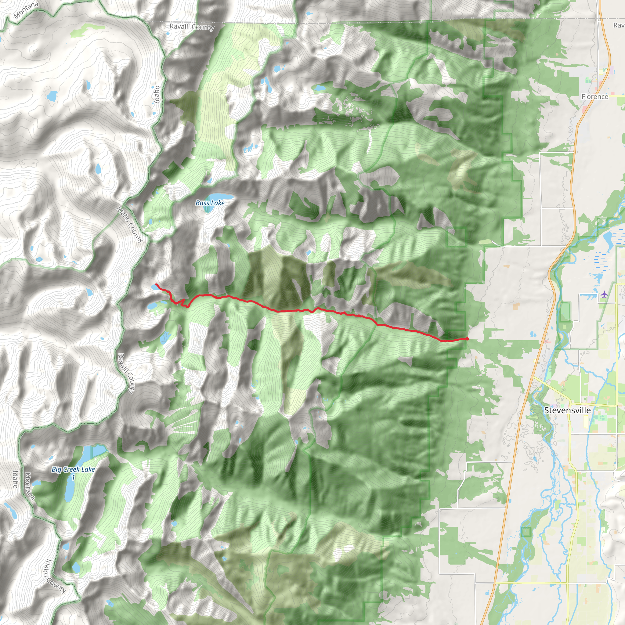 Kootenai Creek Trail mobile static map