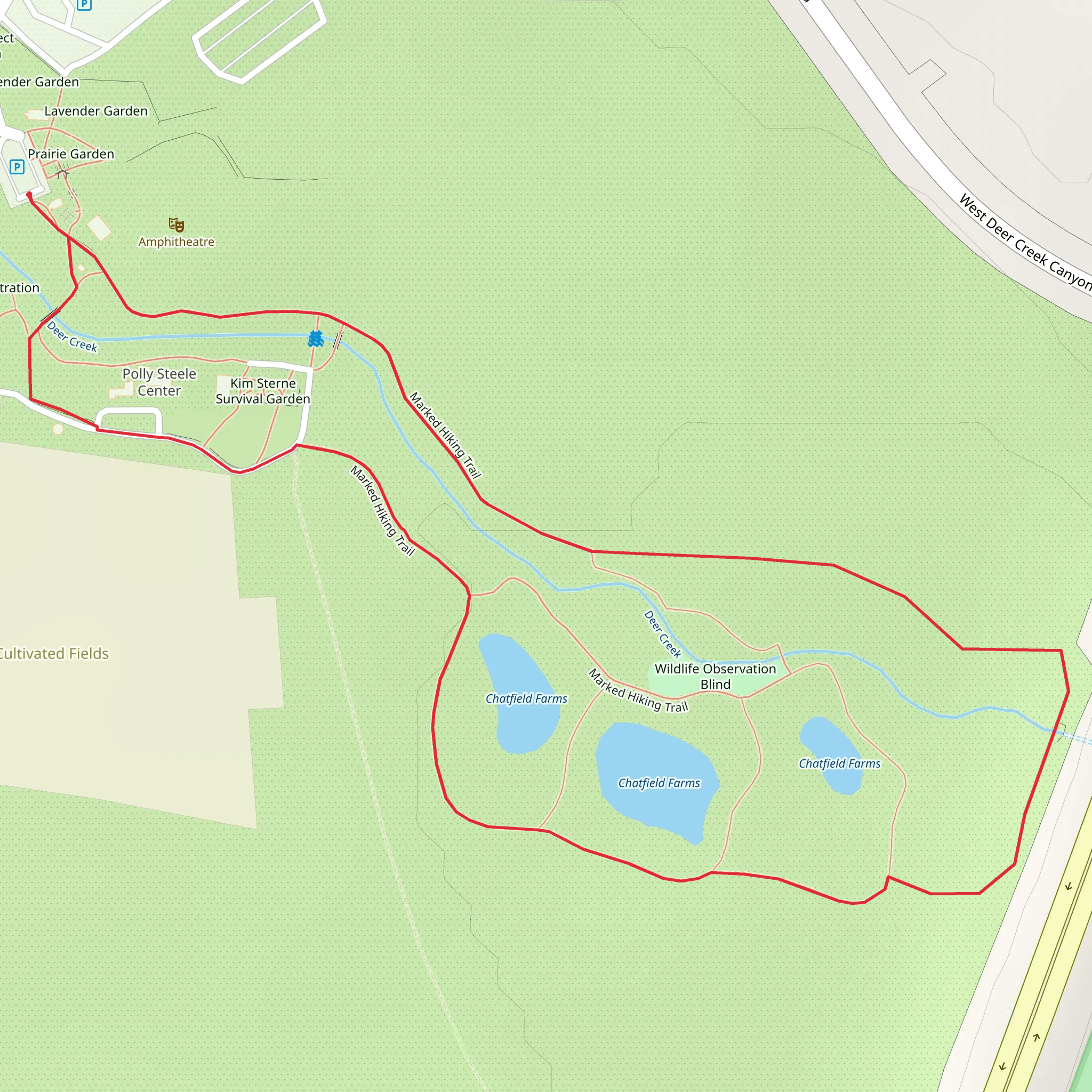 Denver Botanic Gardens Chatfield Farms Loop mobile static map