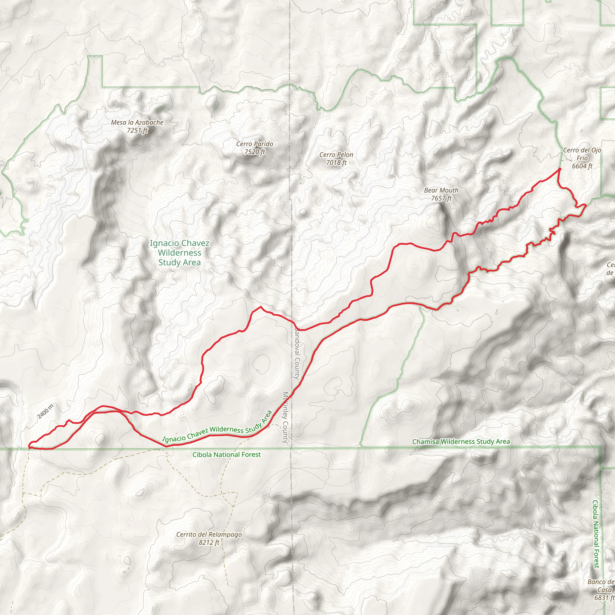 Continental Divide Trail and BLM 1103 Loop mobile static map