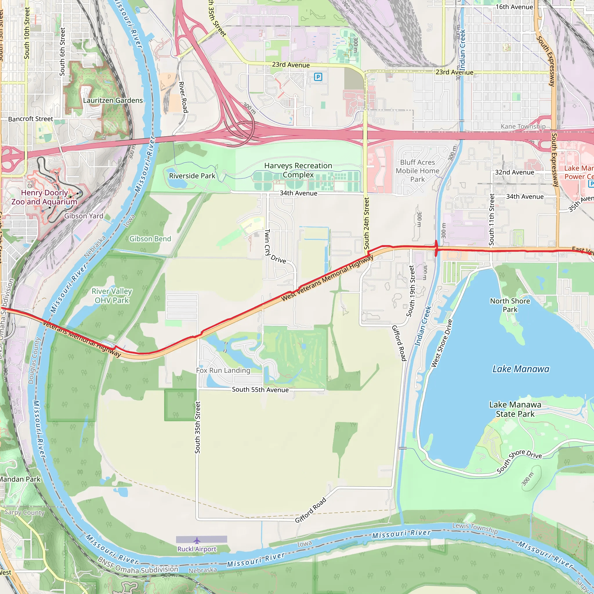 Veterans Memorial Trail mobile static map