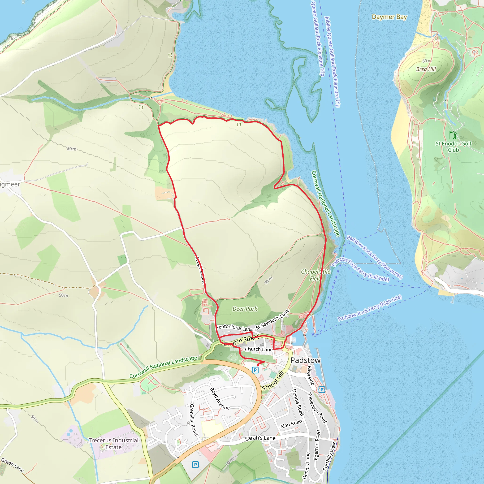 St George’s Cove Loop - Padstow mobile static map