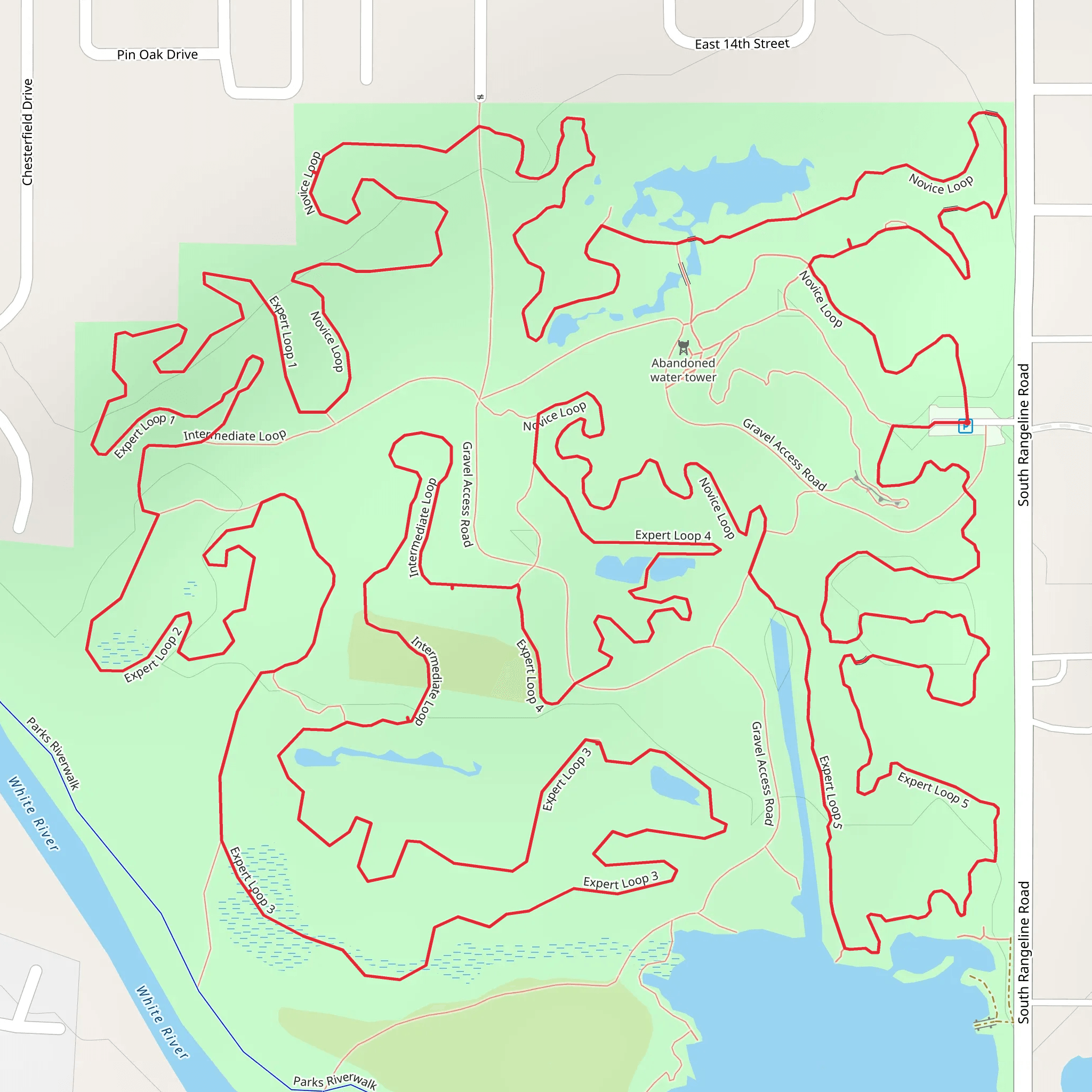 Novice and Intermediate Loop mobile static map