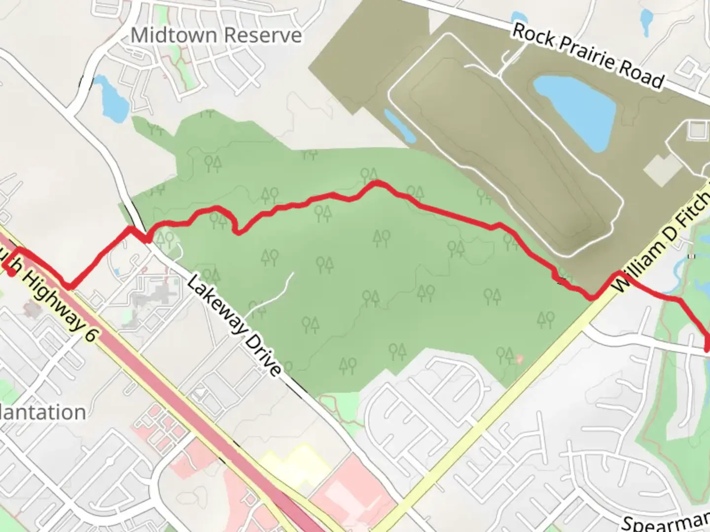 An image depicting the trail Lick Creek Greenway Trail and its surrounding area.