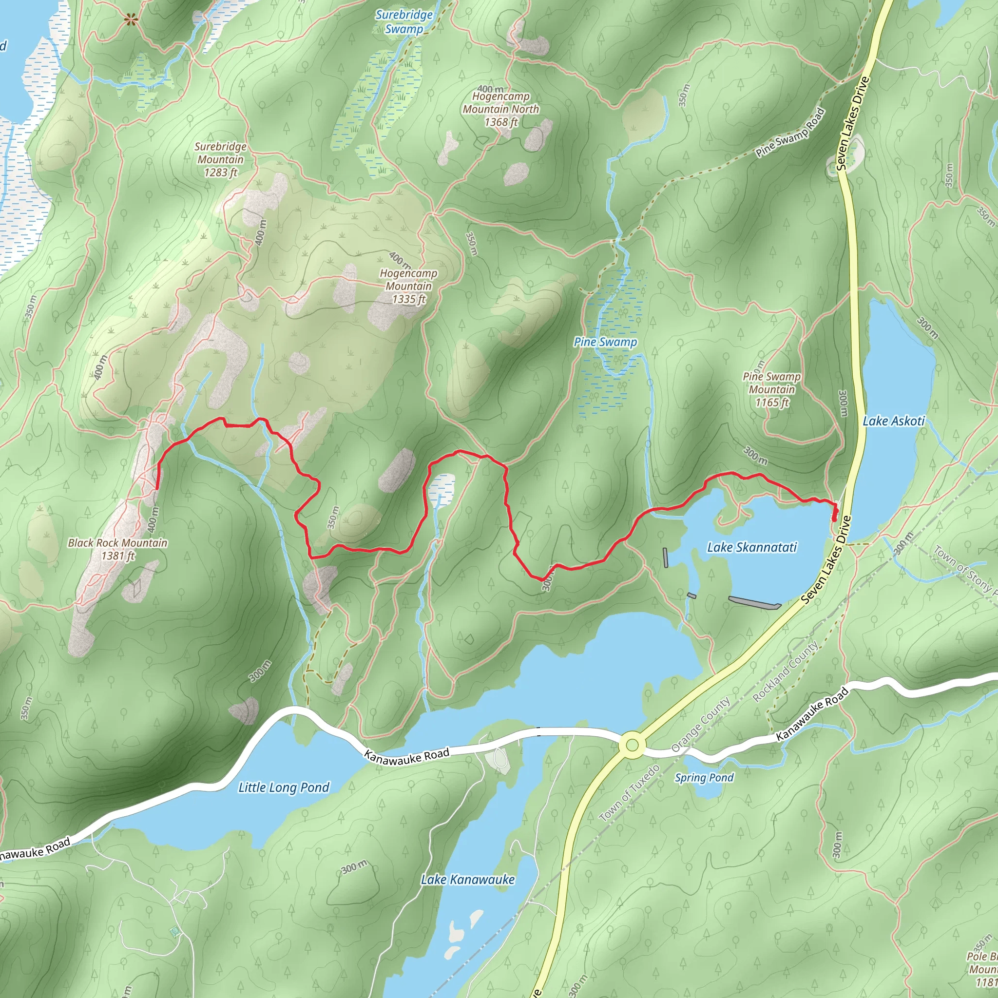 Dunning Trail from Lake Skannatati mobile static map