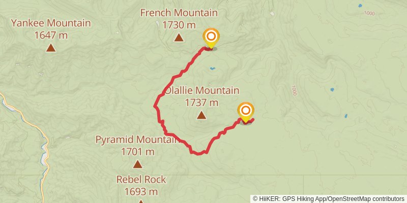 Bear Flat via French Pete Trail stage 2 Map
