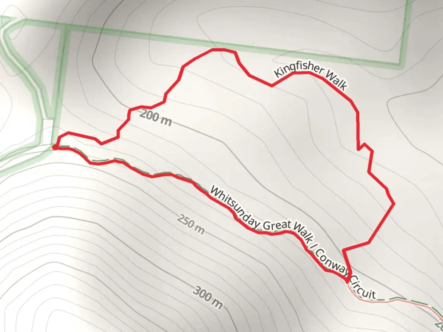 An image depicting the trail Kingfisher Walk and its surrounding area.
