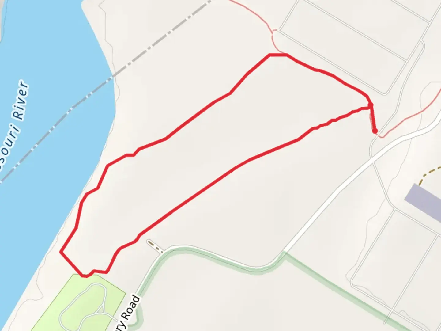 An image depicting the trail Missouri River from Hatchery Road and its surrounding area.