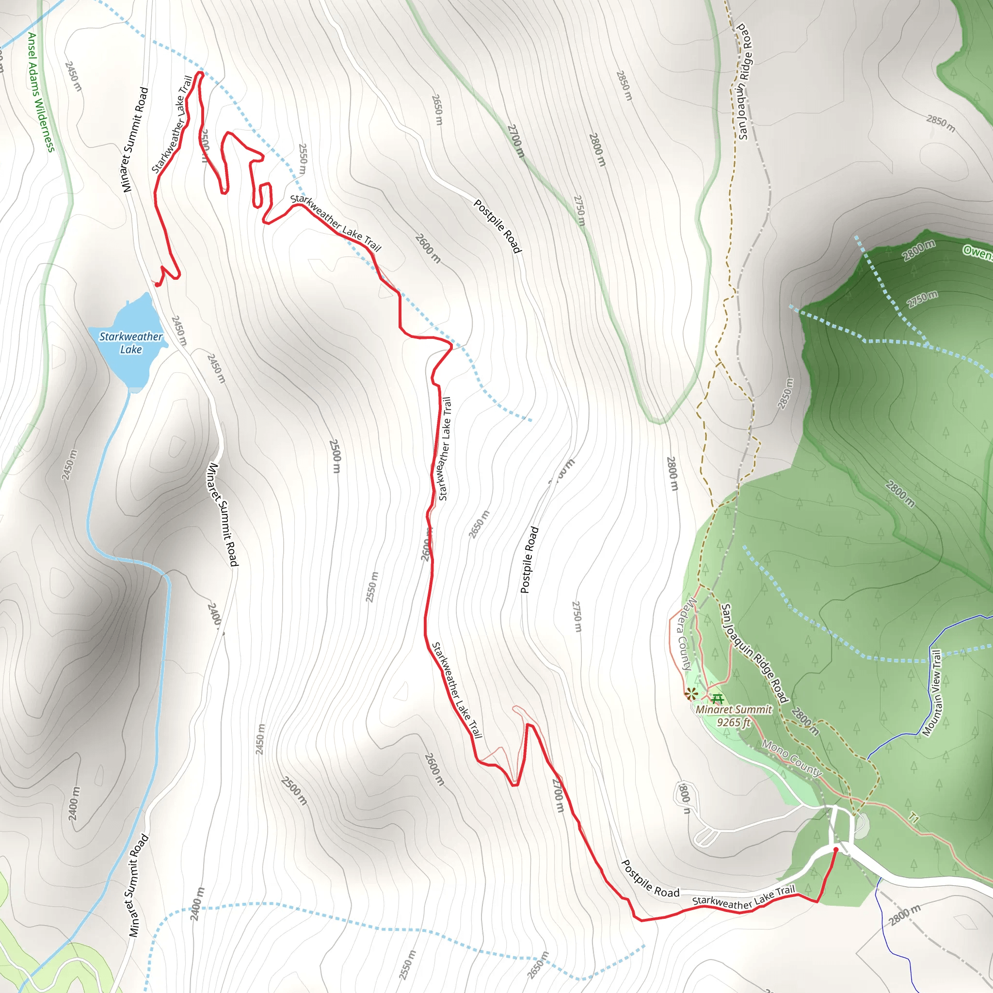 Starkweather Lake Trail mobile static map