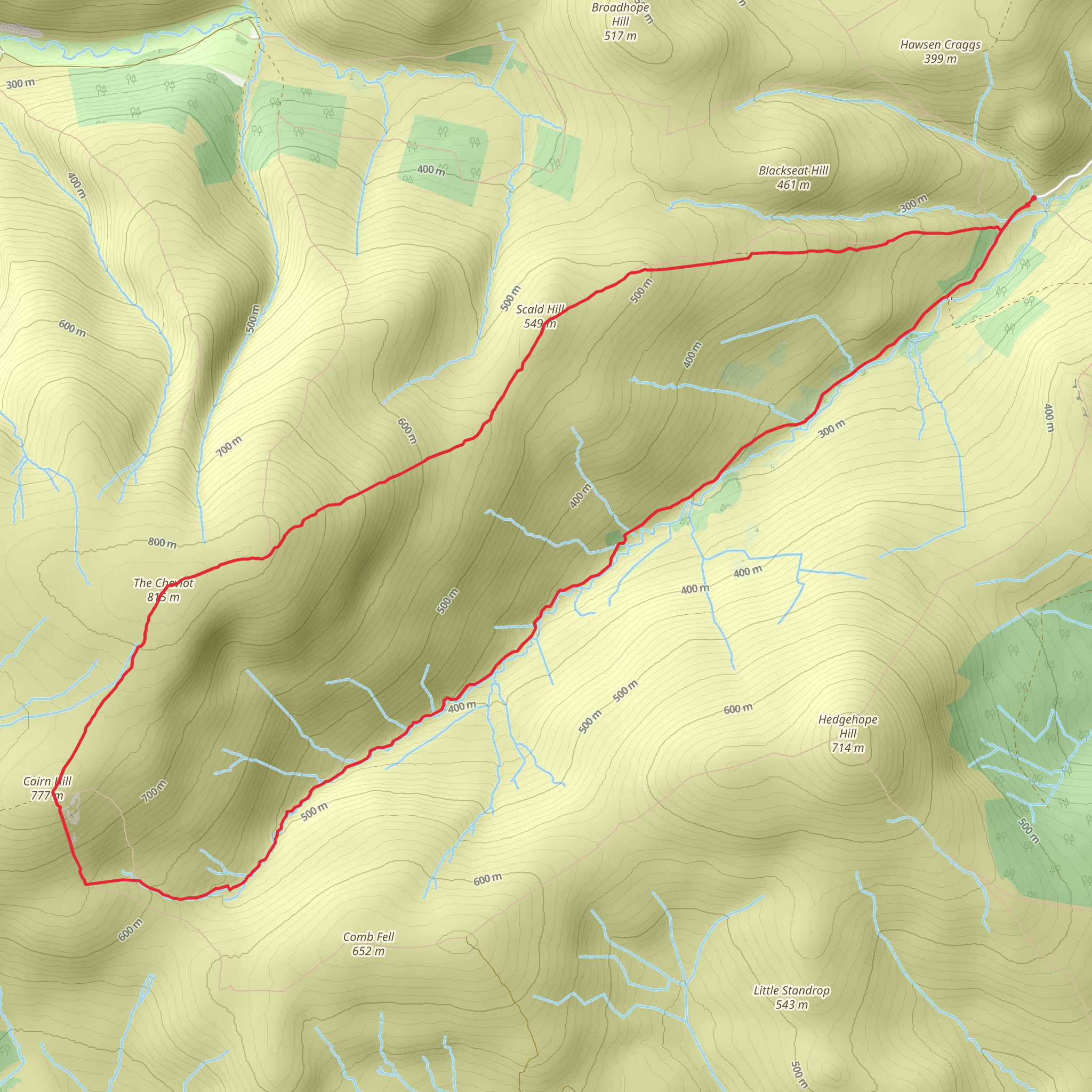 The Cheviot from Langleeford mobile static map