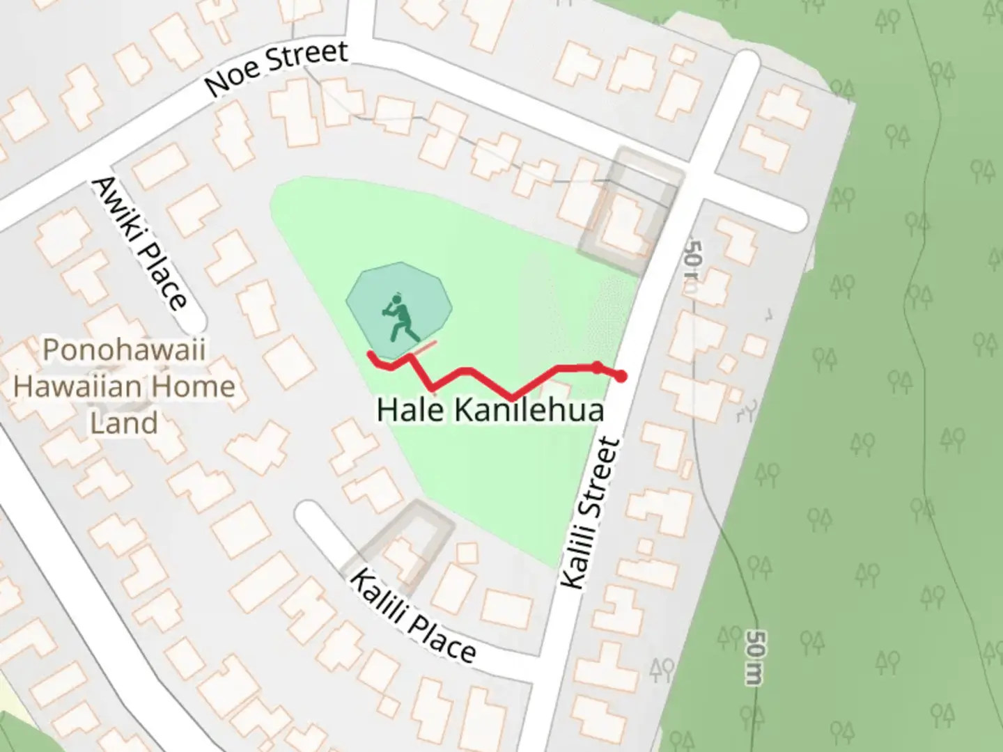 An image depicting the trail Hale Kanilehua and its surrounding area.