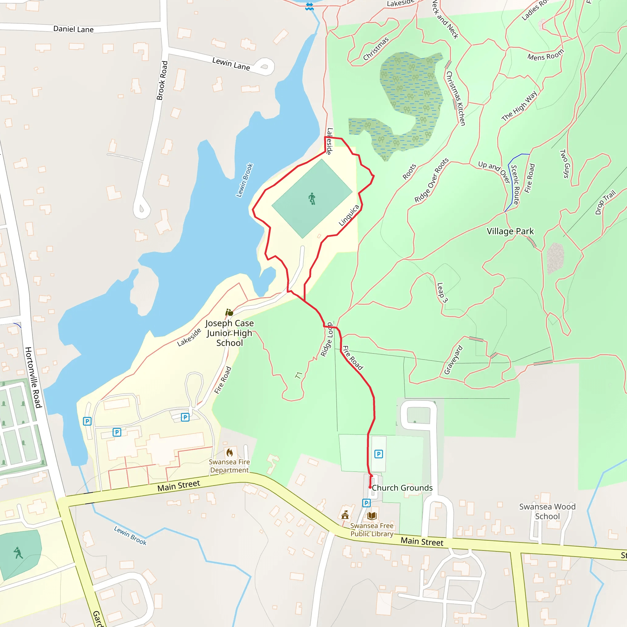 Linguica and Lakeside Trail Loop - Swansea mobile static map
