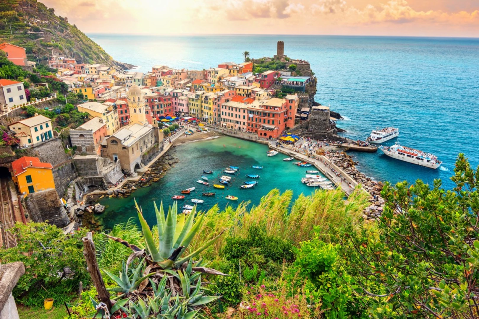 An image depicting the trail Cinque Terre Coastal Trail and its surrounding area.