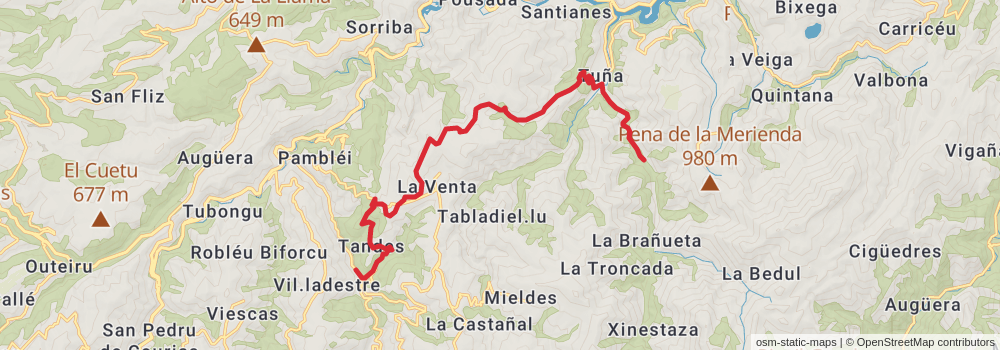 GR 109 Interior Asturias stage 23 Map