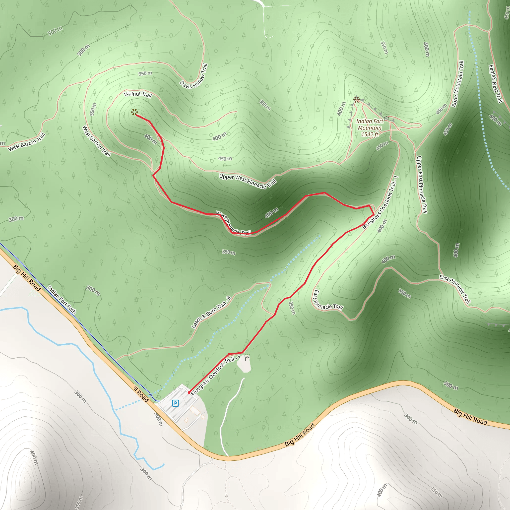 Sacred Shadow via Indian Fort Trail mobile static map