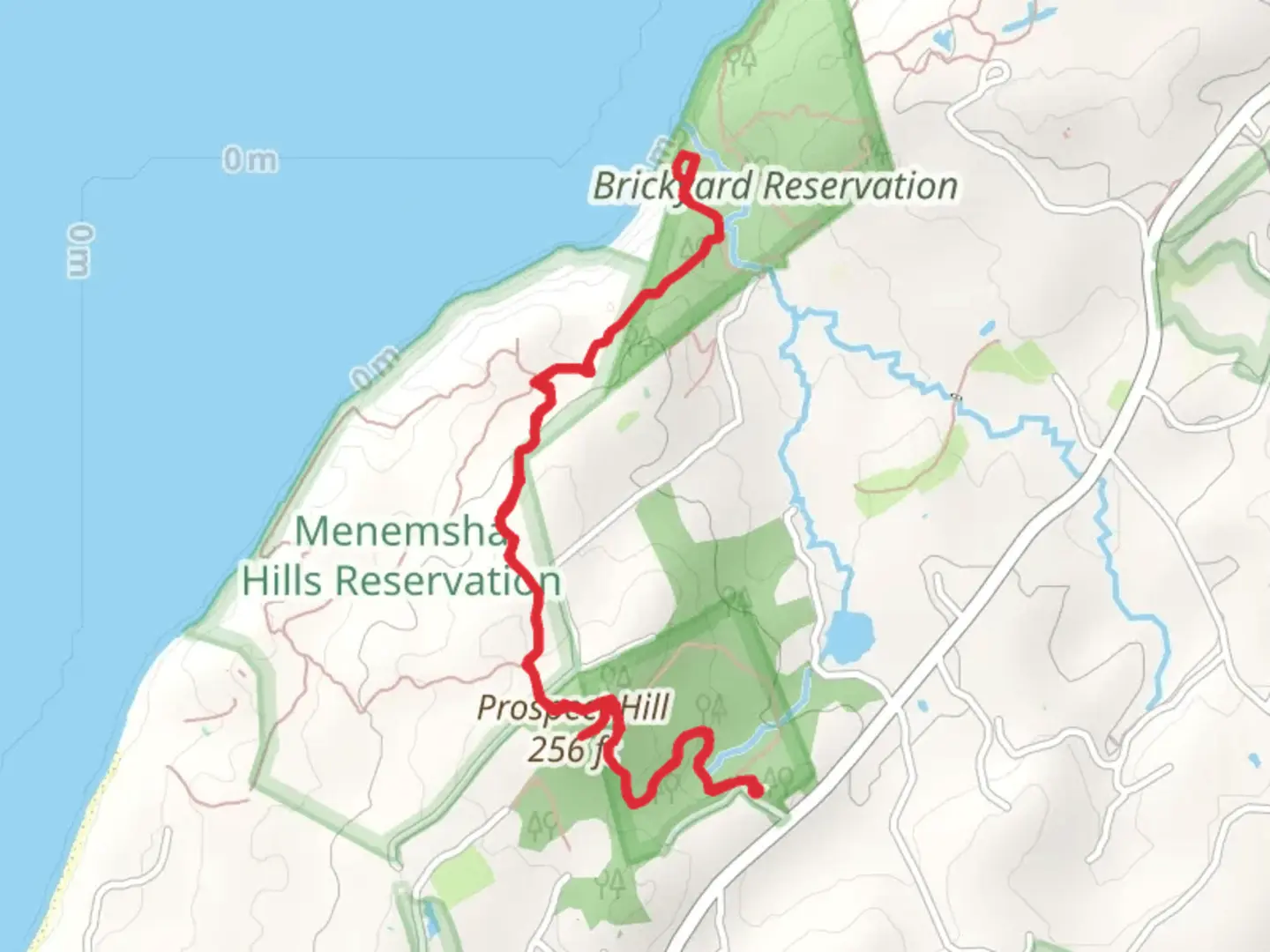 An image depicting the trail Prospect Hill - Menemsha Hills Reservation and its surrounding area.