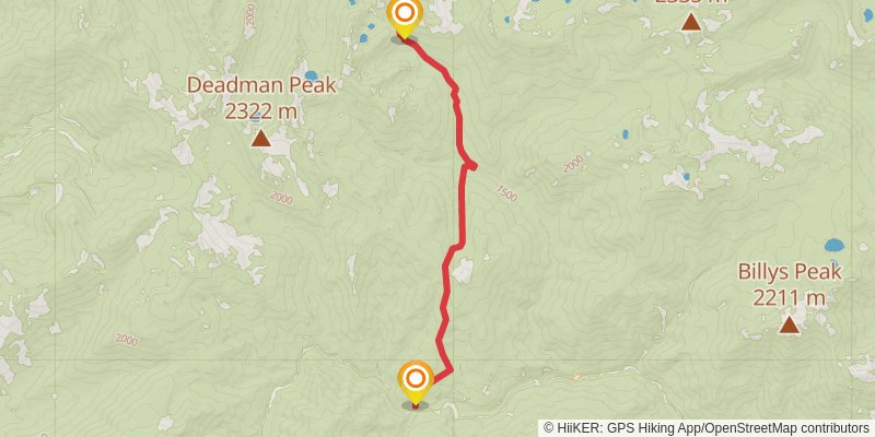 Saloon Creek Trail stage 2 Map