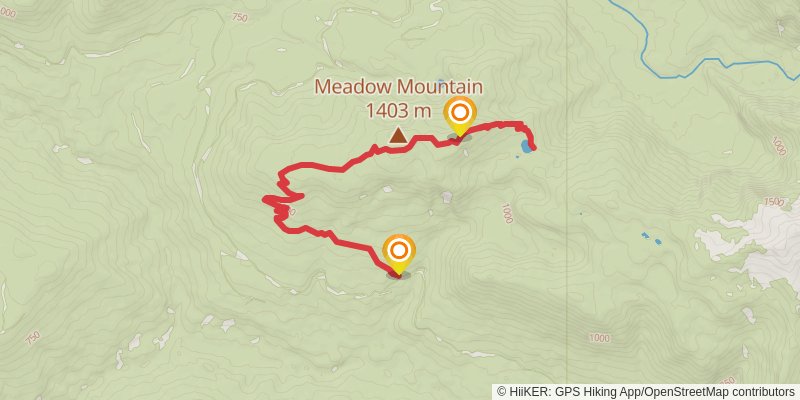 Saddle Lake via Meadow Mountain stage 2 Map