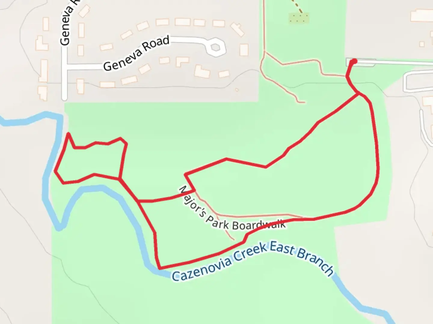 An image depicting the trail Cazenovia Creek East Branch Loop and its surrounding area.