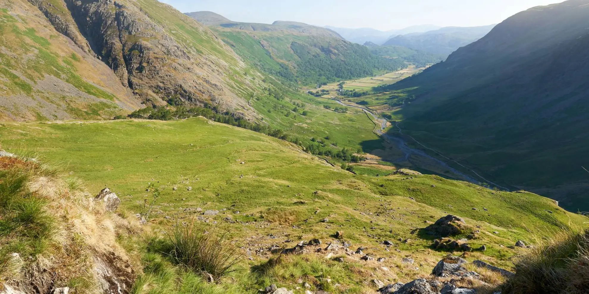 An image depicting the trail Green Gable and Green Girdle Loop from Seathwaite Campsite and its surrounding area.