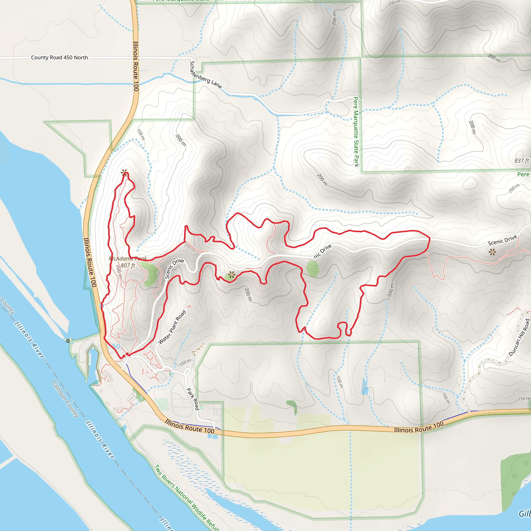 Twin Springs and Mcadams Peak Loop mobile static map