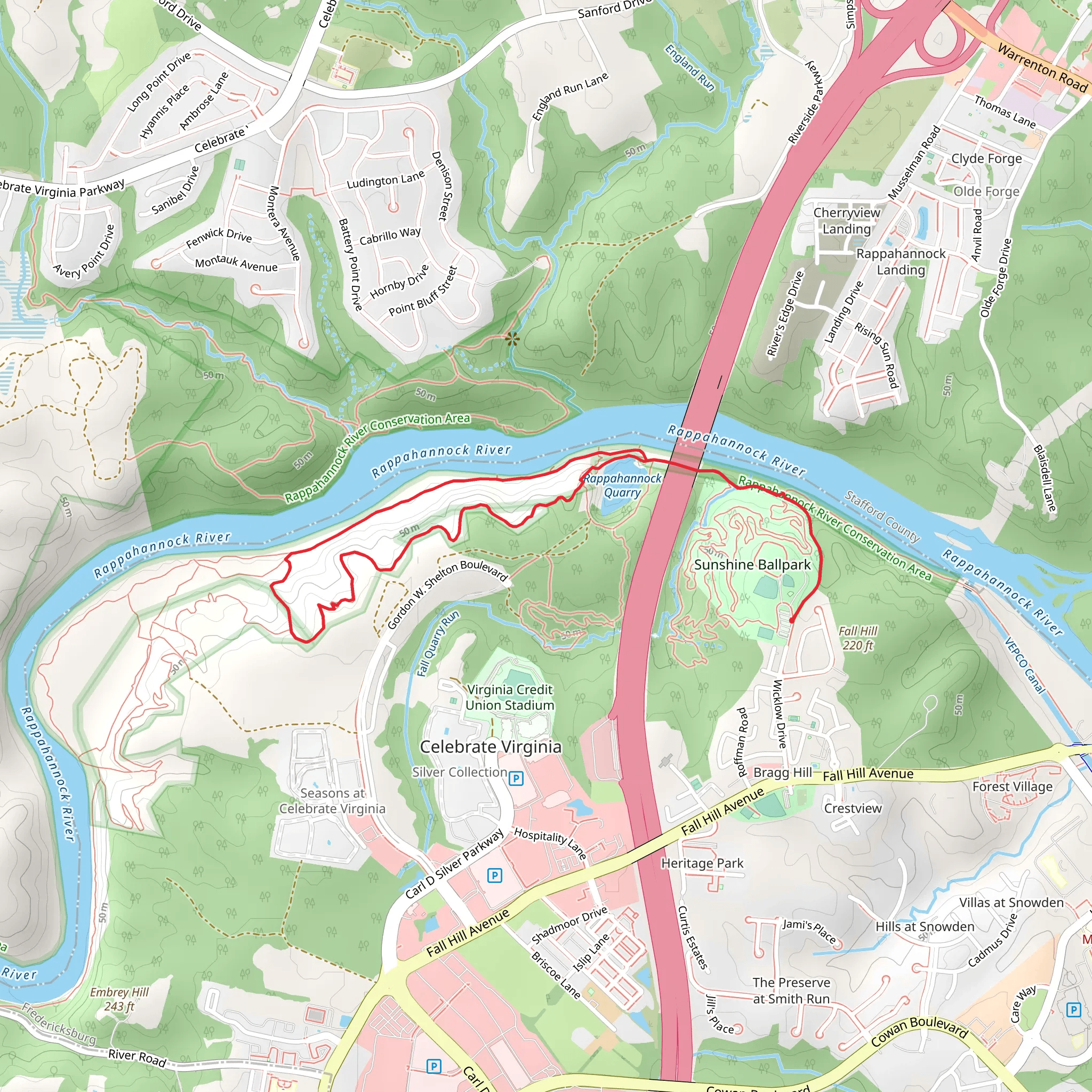 Beach and Ridge Loop Trail mobile static map