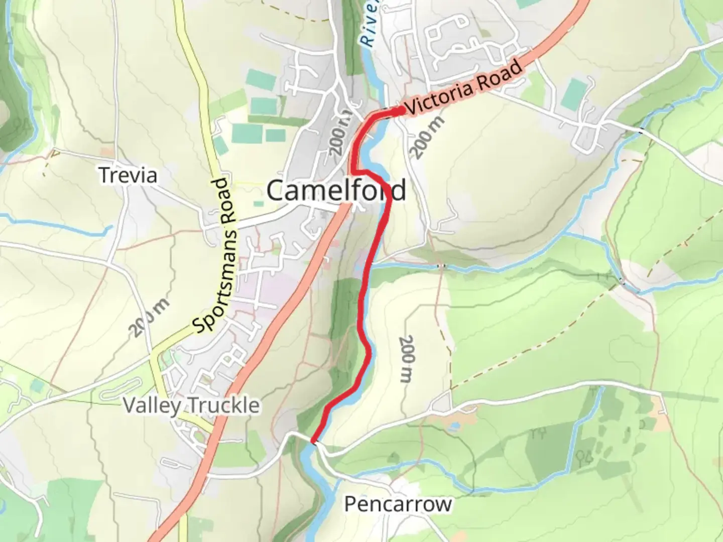 An image depicting the trail River Camel Walk - Camelford and its surrounding area.