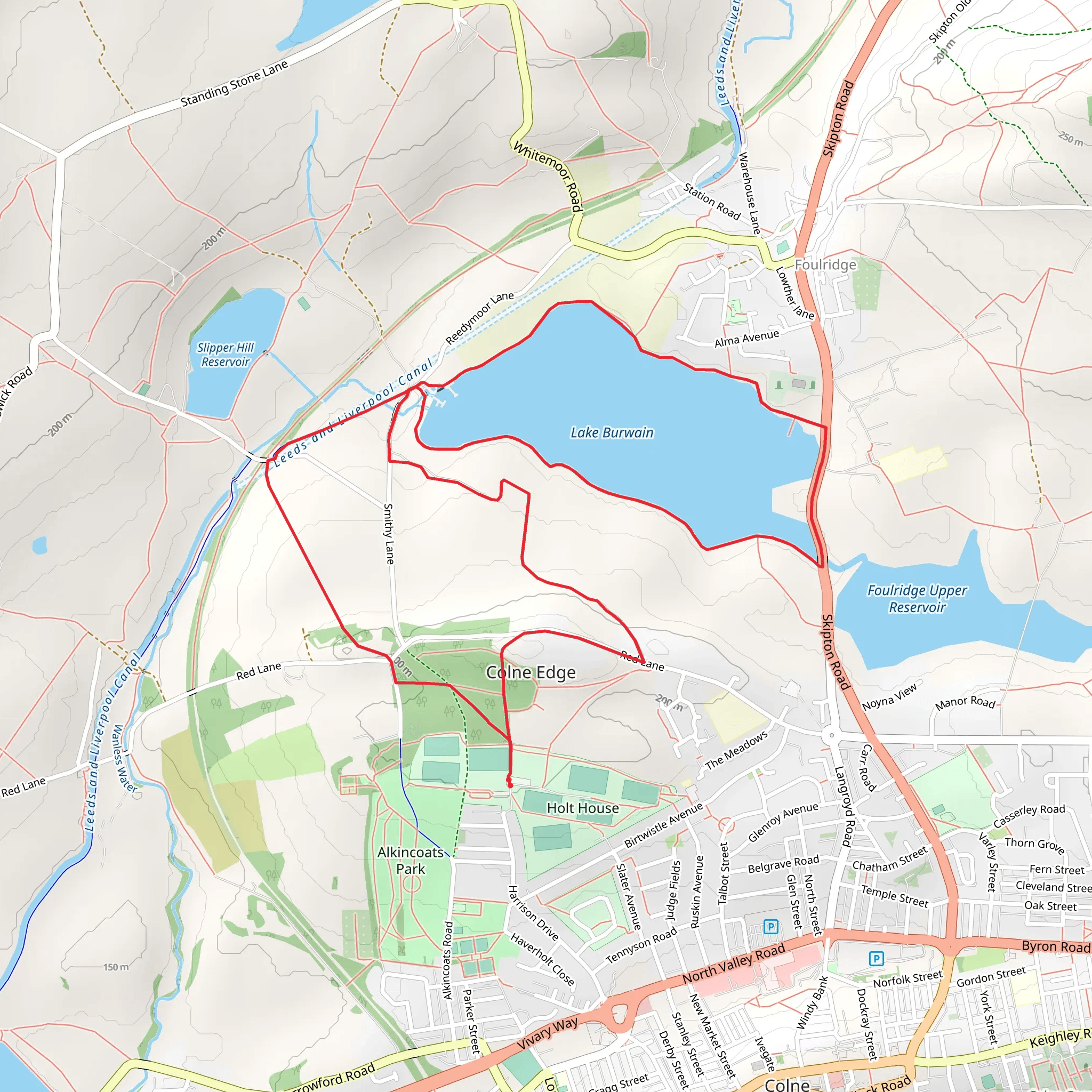Lake Burwain and Colne Edge Loop mobile static map