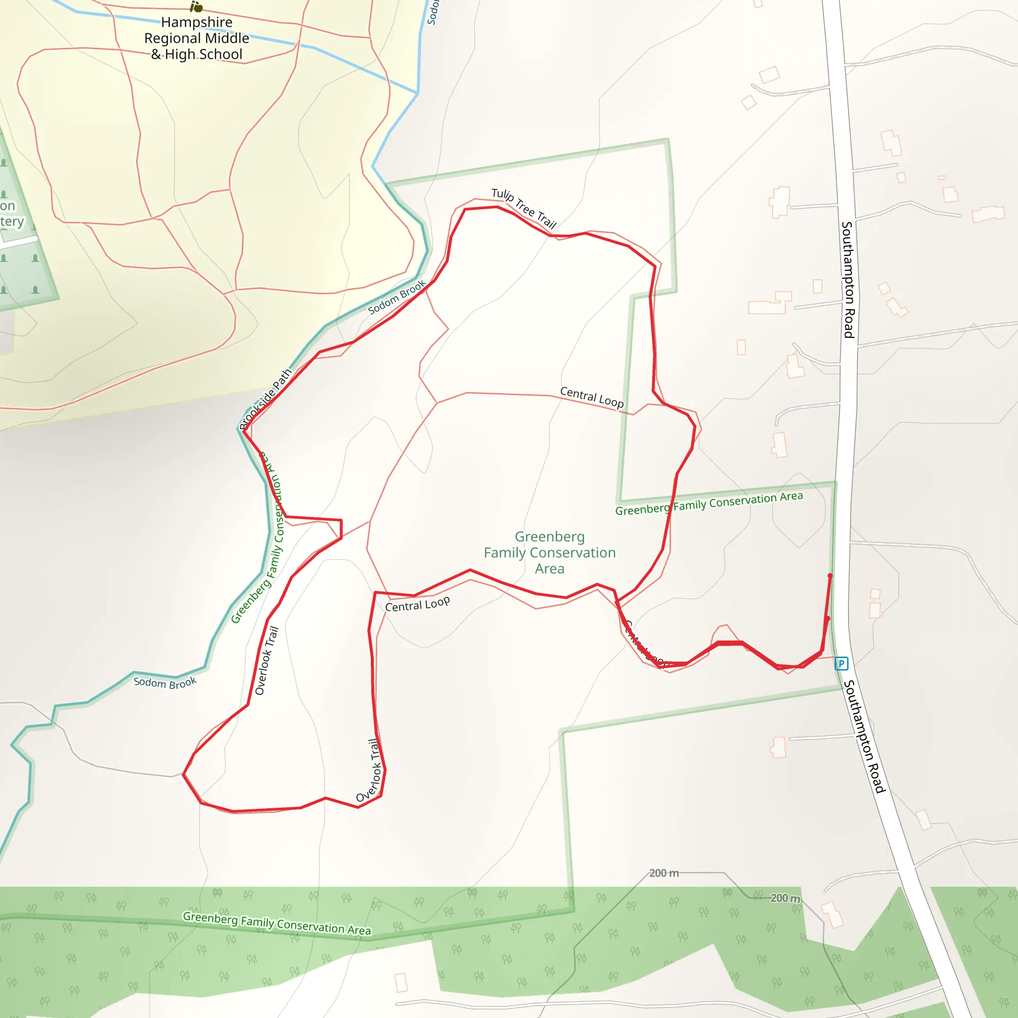 Sodom Brook from Southampton Road mobile static map