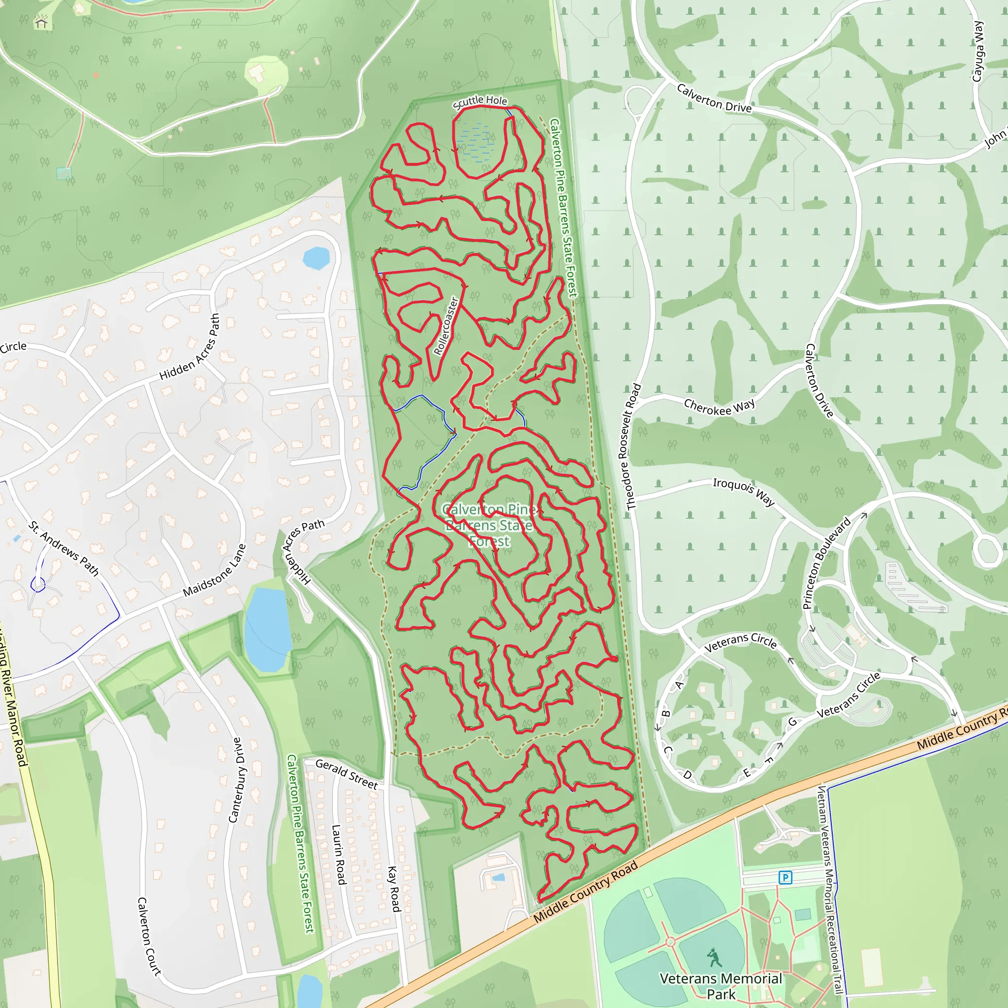 Calverton Mountain and Rollercoaster Loop mobile static map