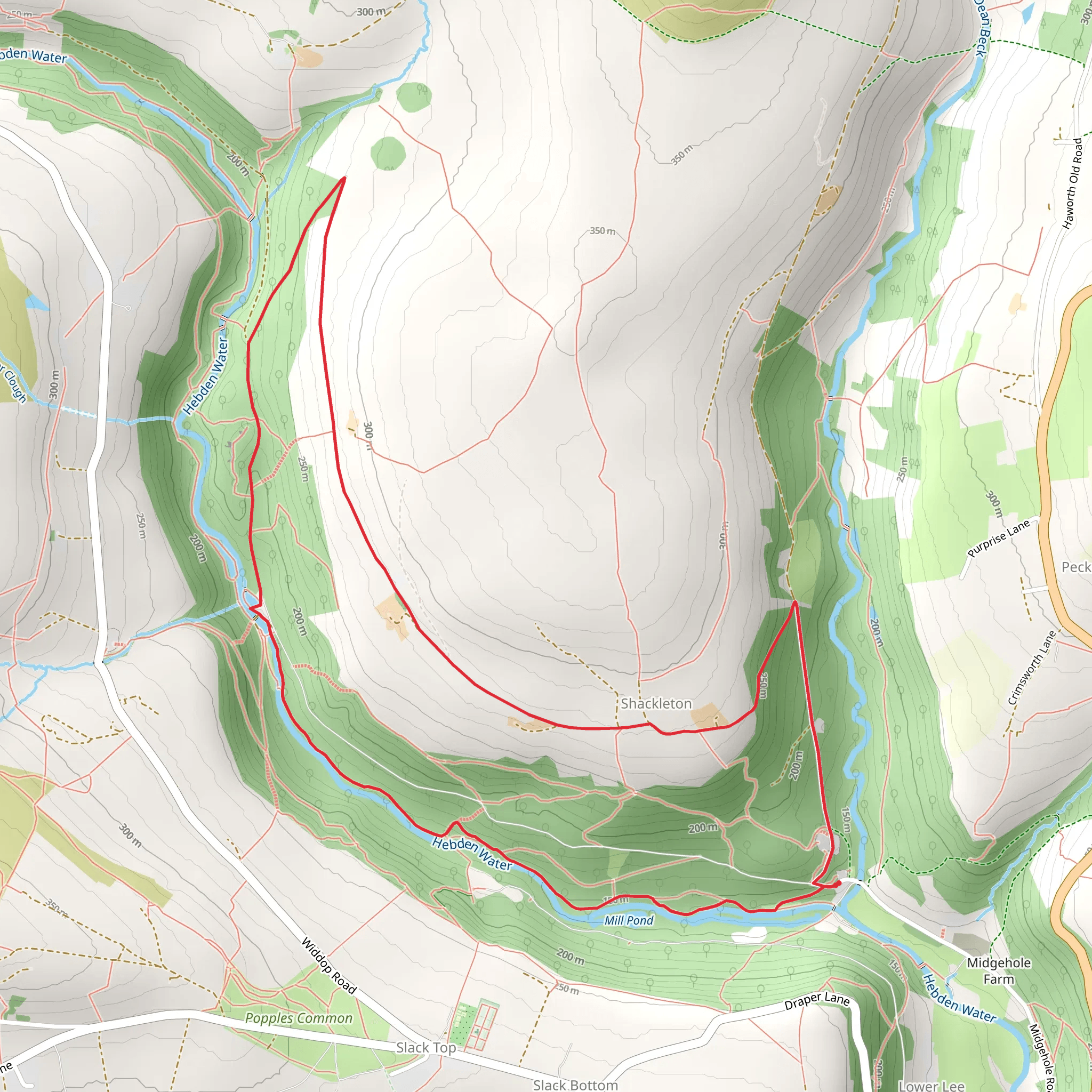 Gibson Mill pond and Shackleton Loop mobile static map