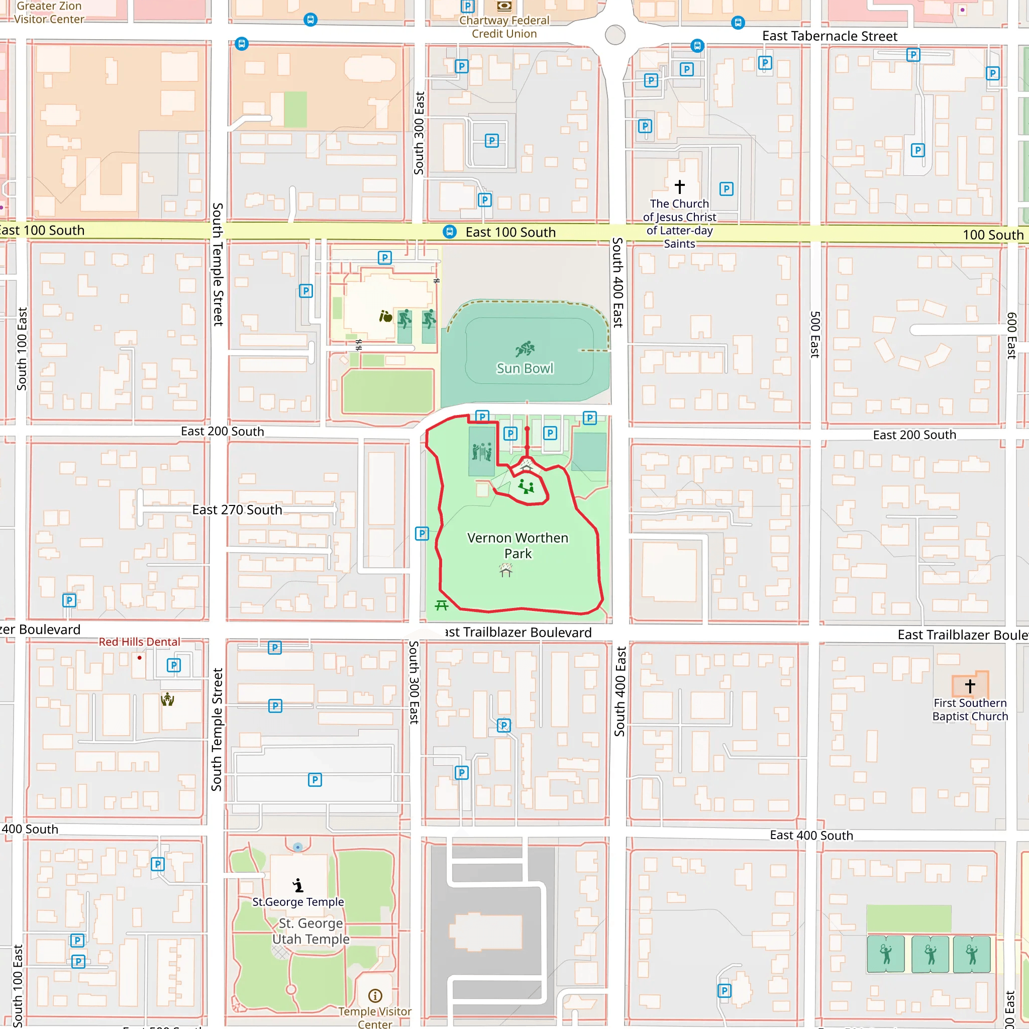 Vernon Worthen Park Loop mobile static map