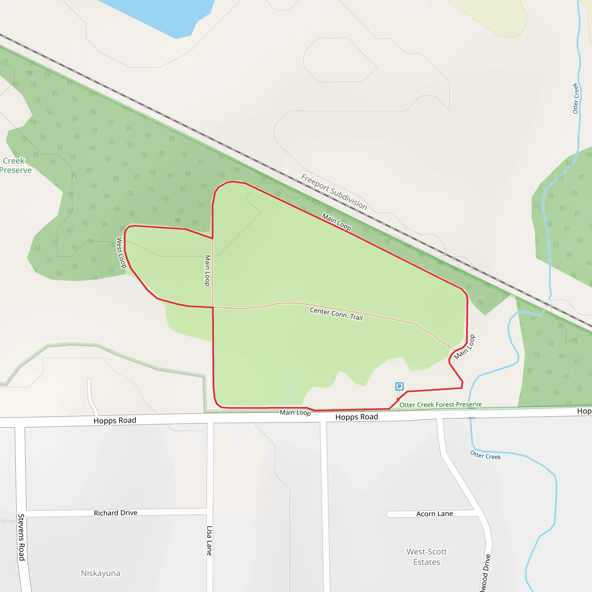 Otter Creek Main Loop mobile static map