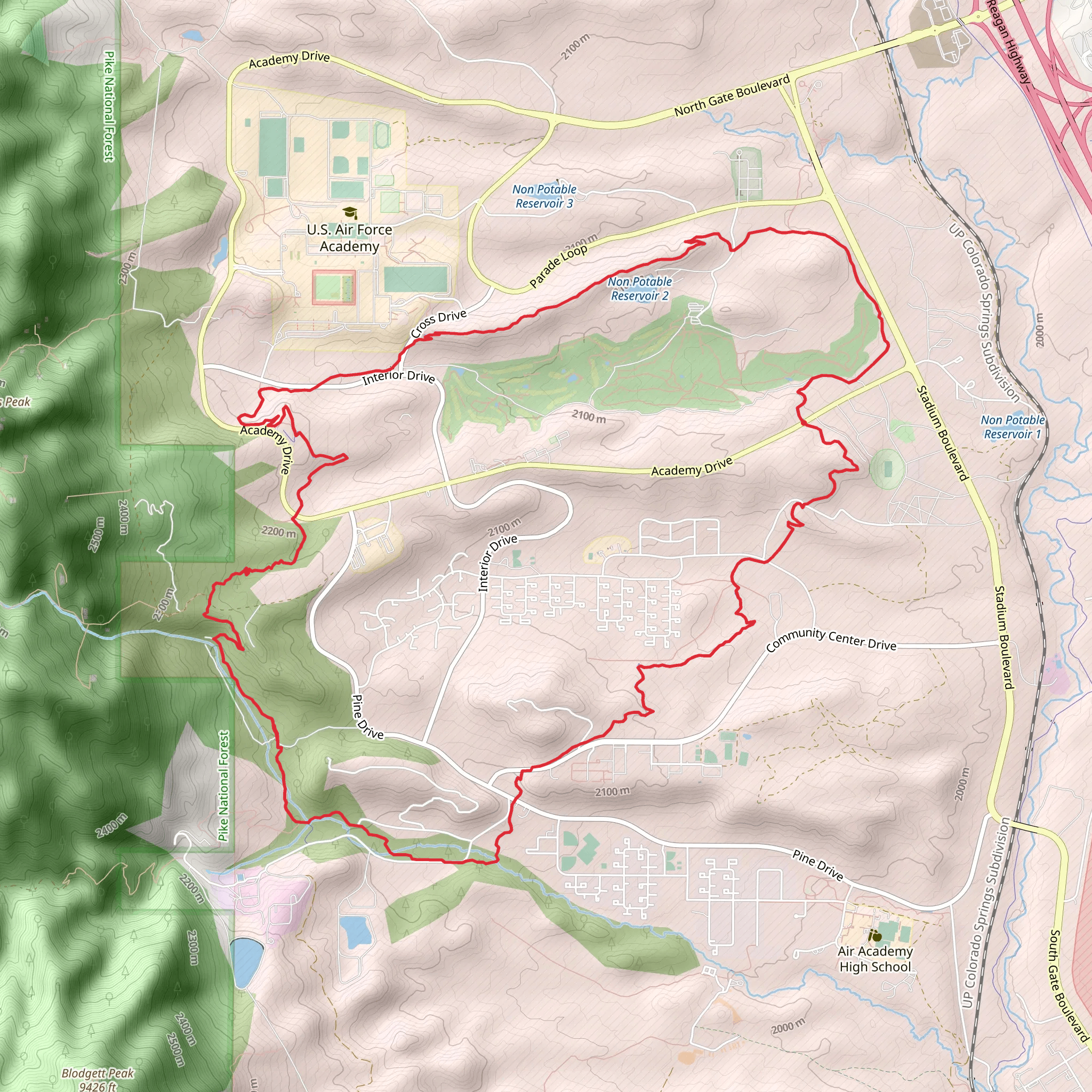 Falcon Trail Loop mobile static map