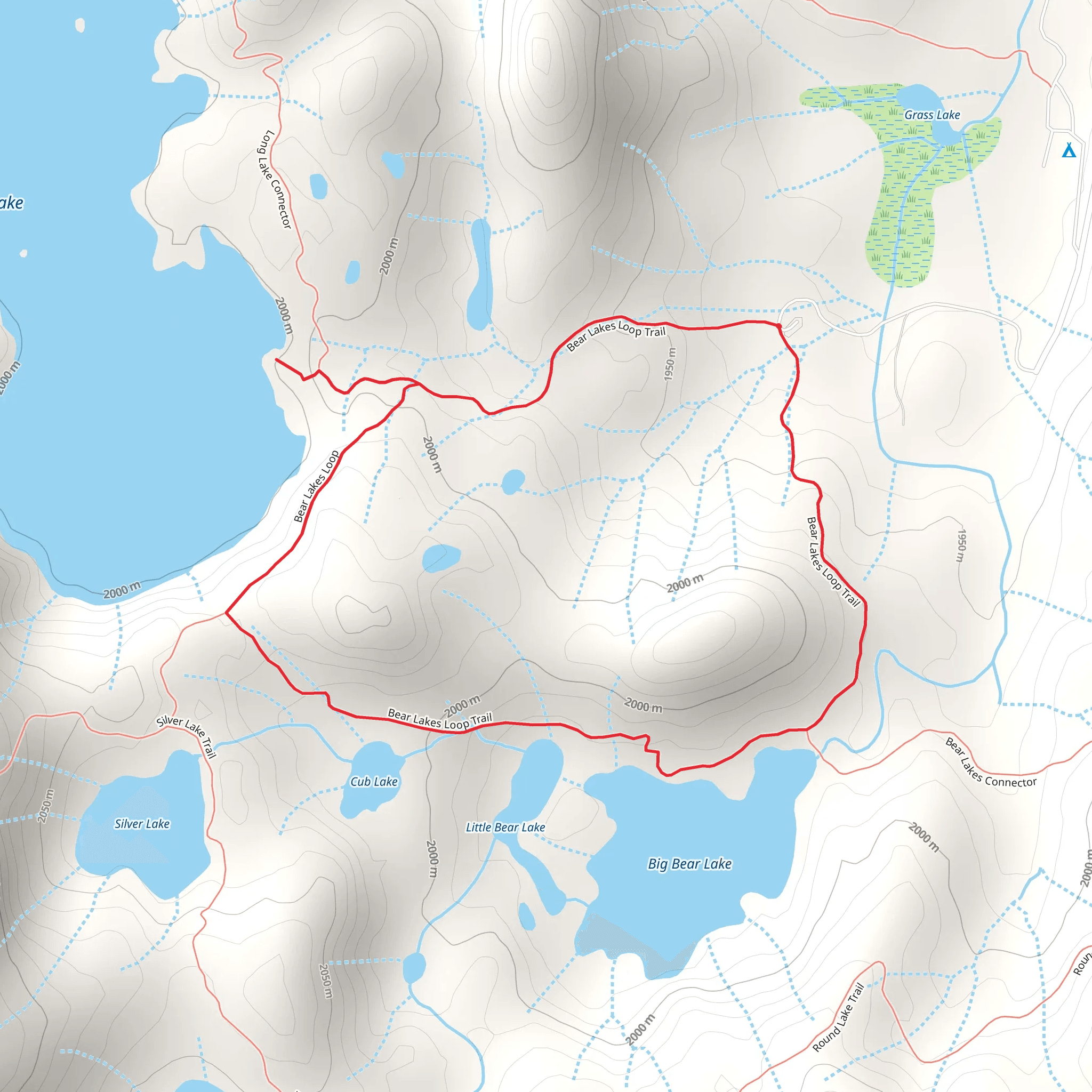 Bear Lakes Loop Trail mobile static map