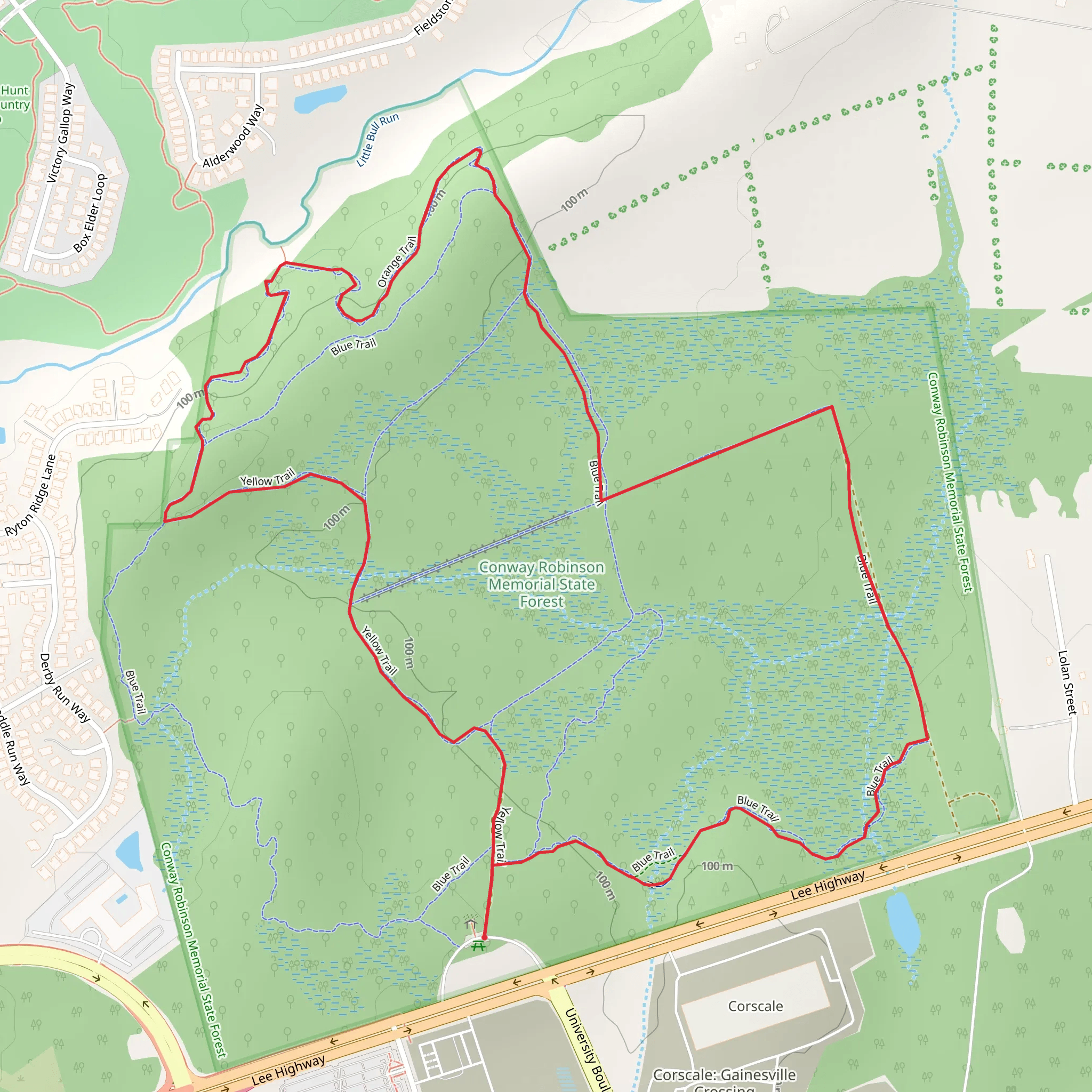 Conway Robinson Memorial State Forest Loop mobile static map