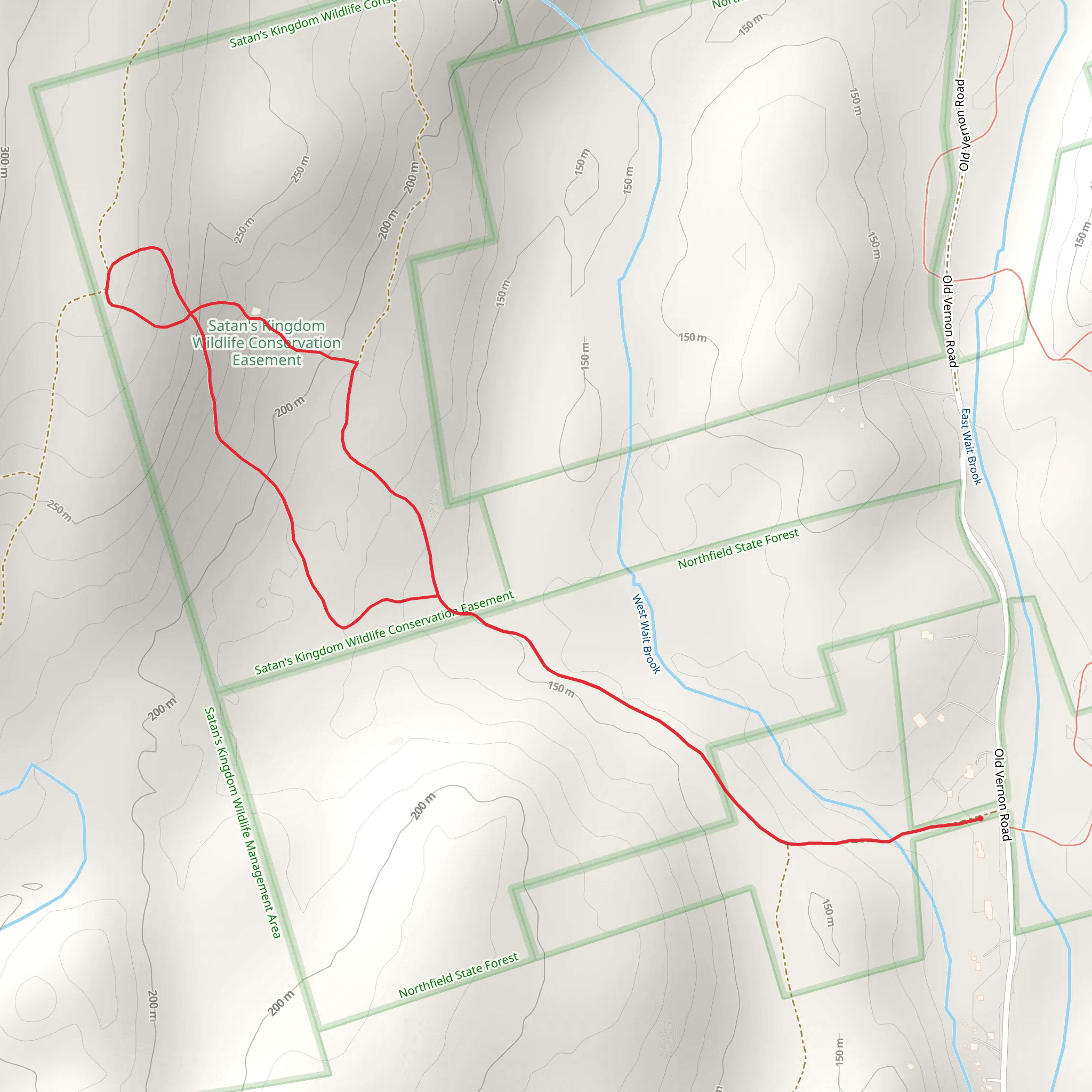 West Wait Brook Out and Back mobile static map