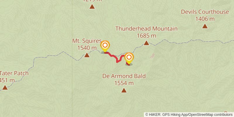 Jenkins Ridge via Lead Cove and Bote Mountain Trail stage 2 Map