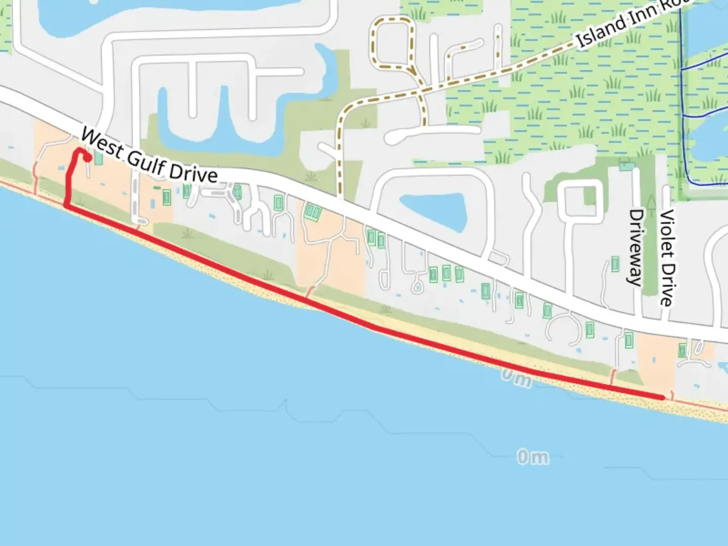 An image depicting the trail West Gulf Road walk along the beach and its surrounding area.