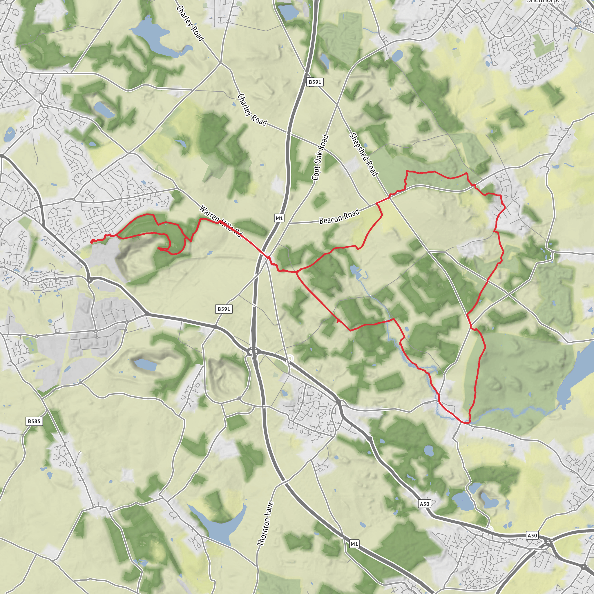 Leicestershire 3 Peaks mobile static map