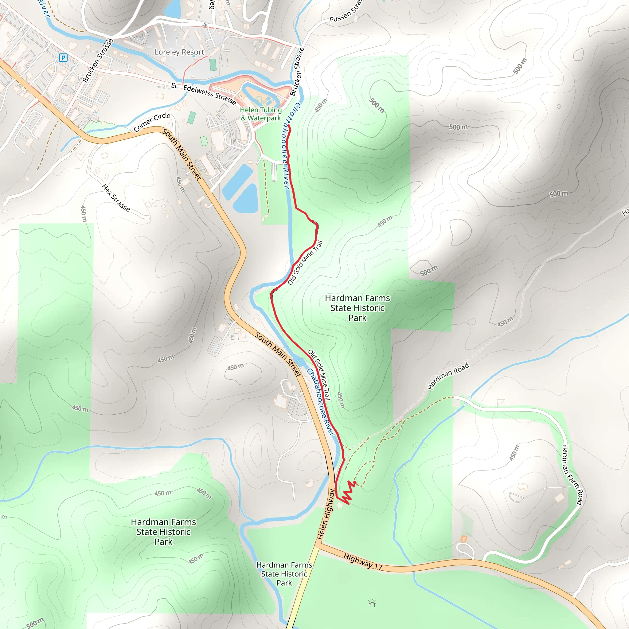 Old Gold Mine Trail mobile static map