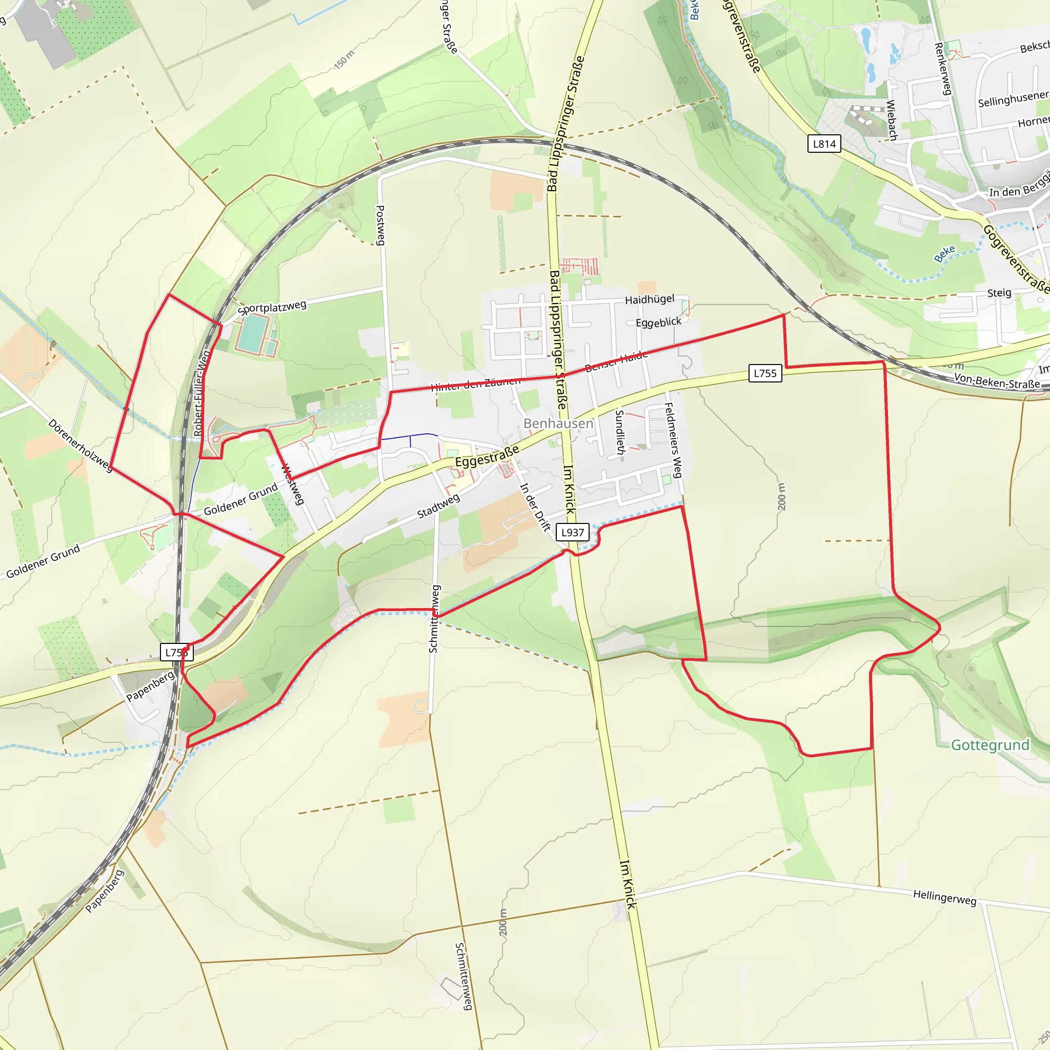 Rundweg Benhausen mobile static map