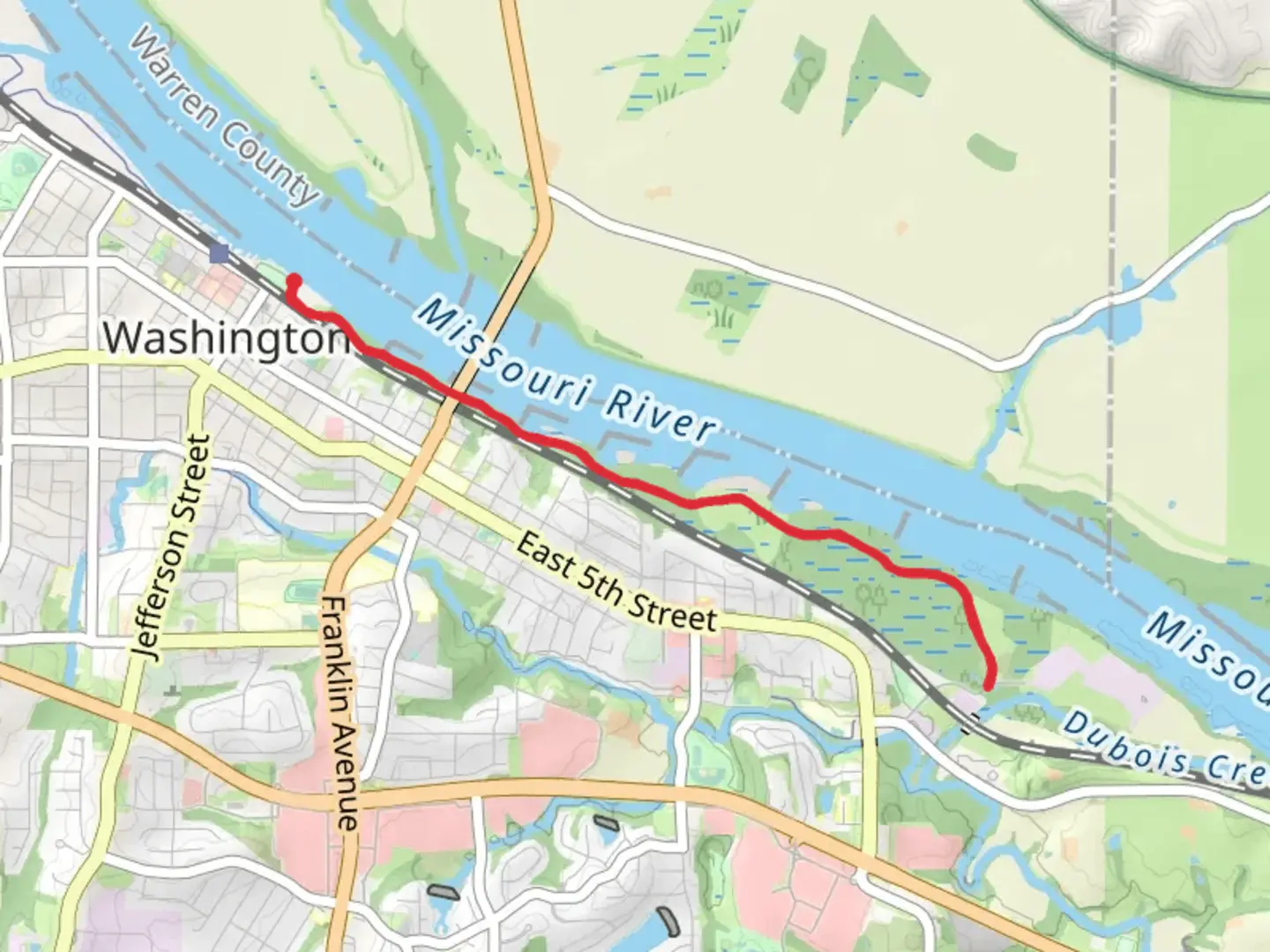 An image depicting the trail Rotary Riverfront Trail and its surrounding area.