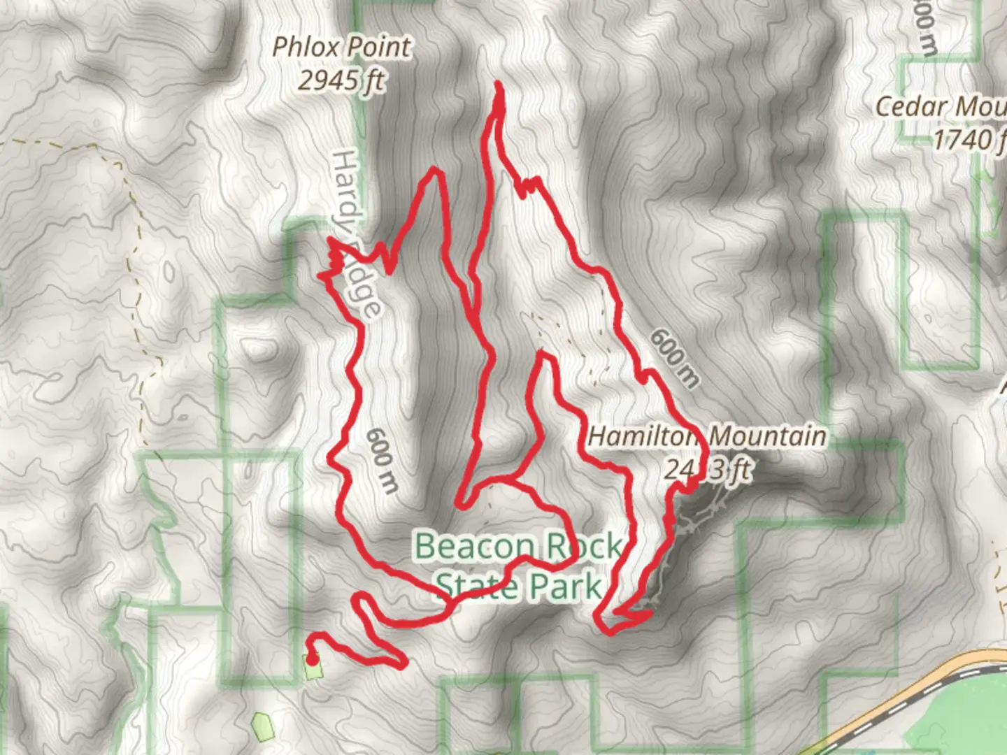 An image depicting the trail Hardy Ridge, Hardy Creek and Hamilton Mountain Loop Trail and its surrounding area.