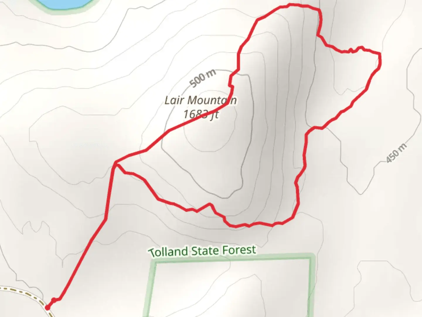 An image depicting the trail Lair Mountain Loop Trail and its surrounding area.