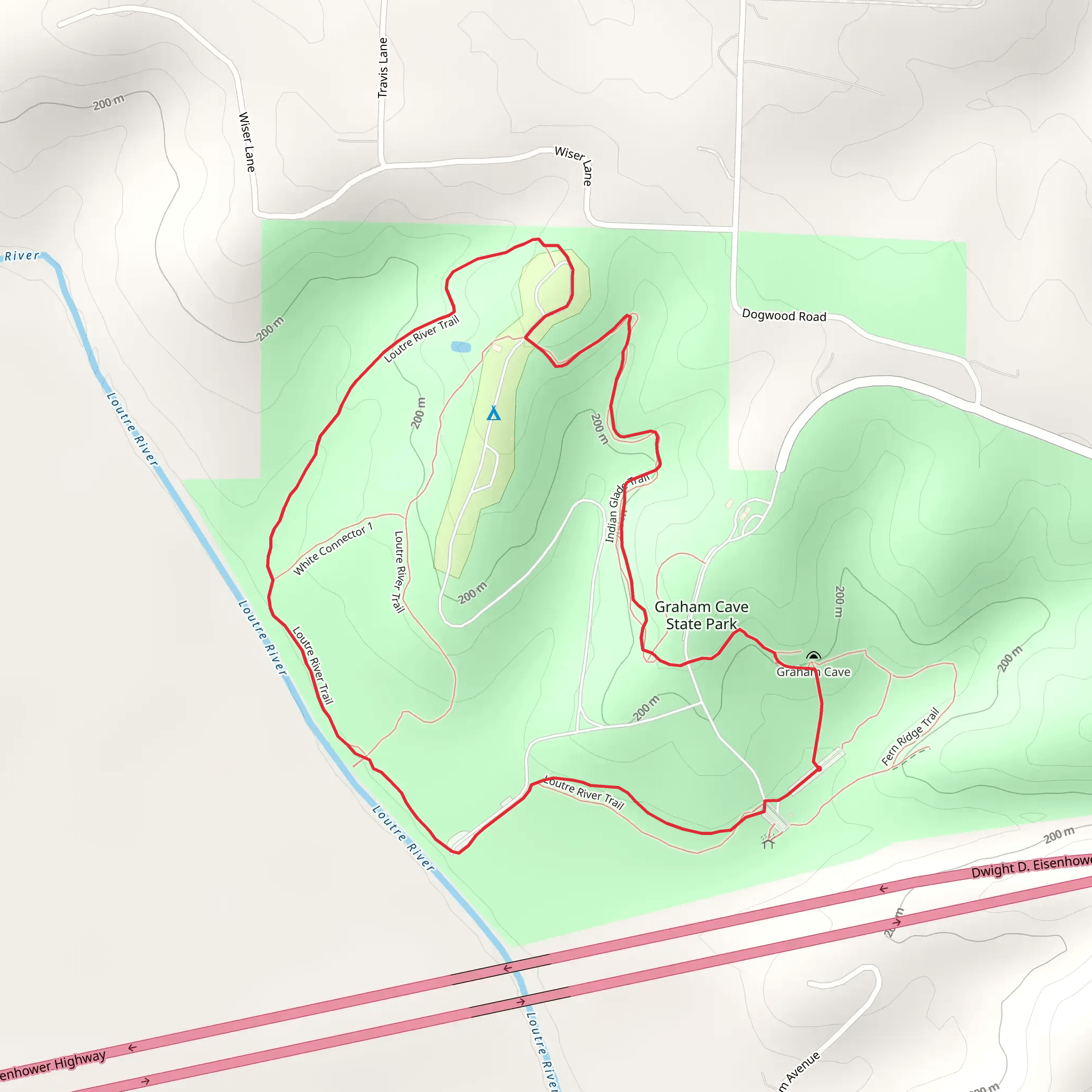Loutre River and Indian Glade Loop Trail mobile static map