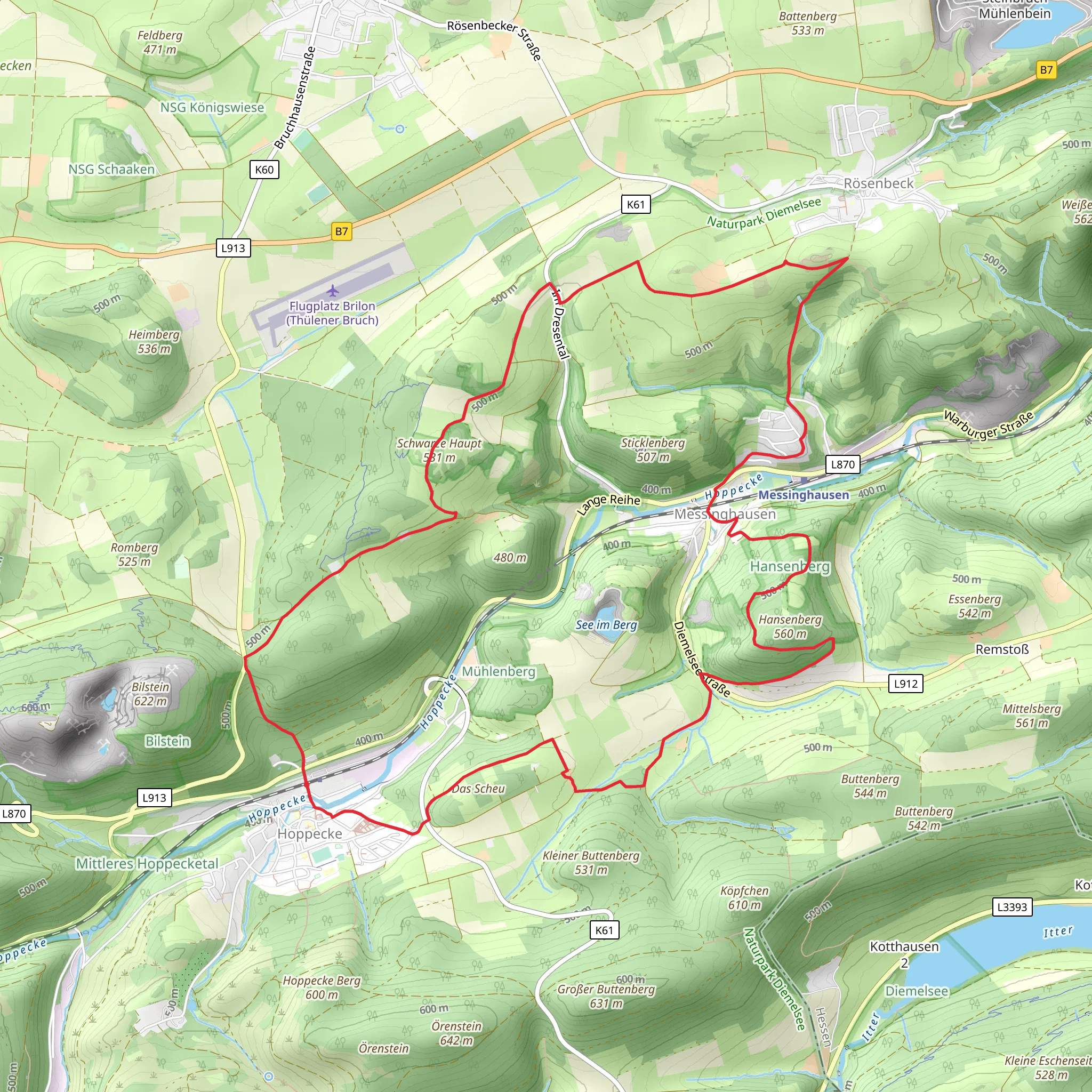 Hoppecke and Messinghausen Loop mobile static map