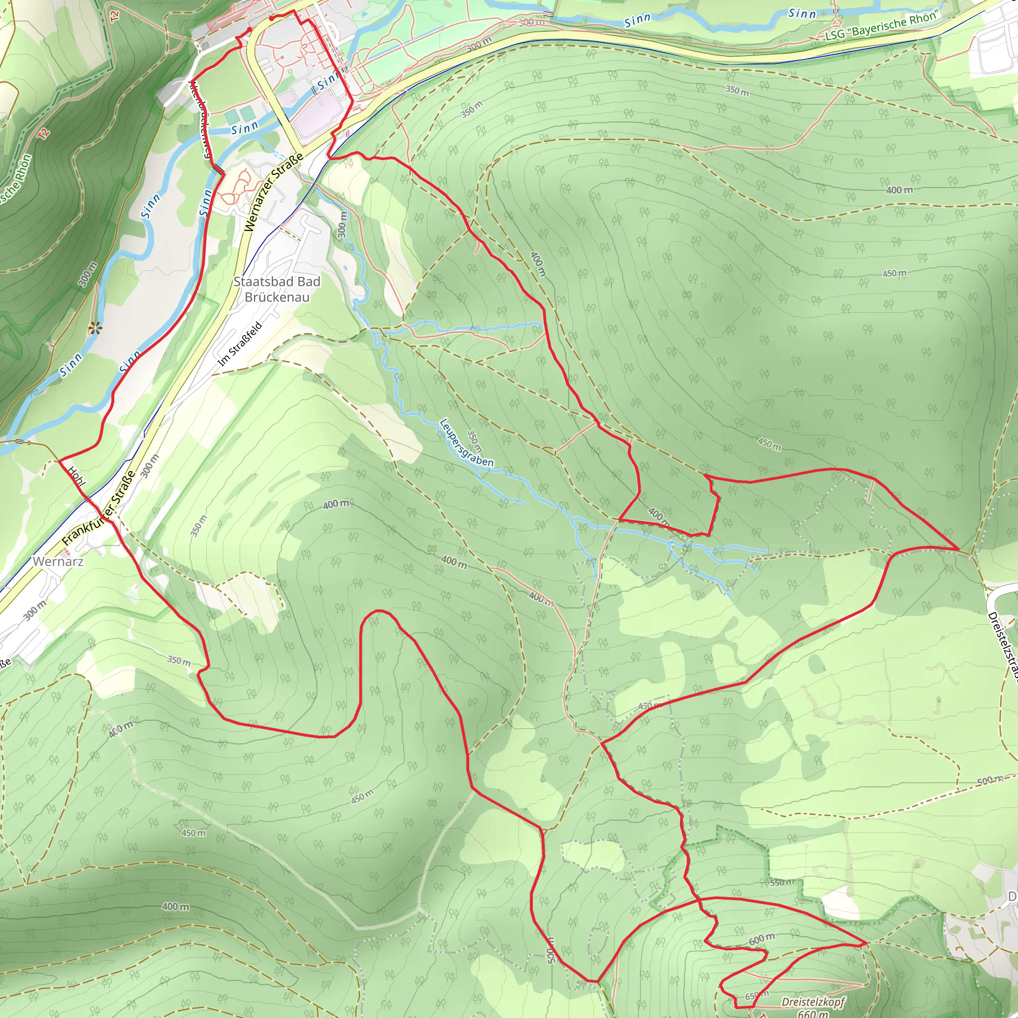 Rhon Rundweg Sinntal Loop mobile static map