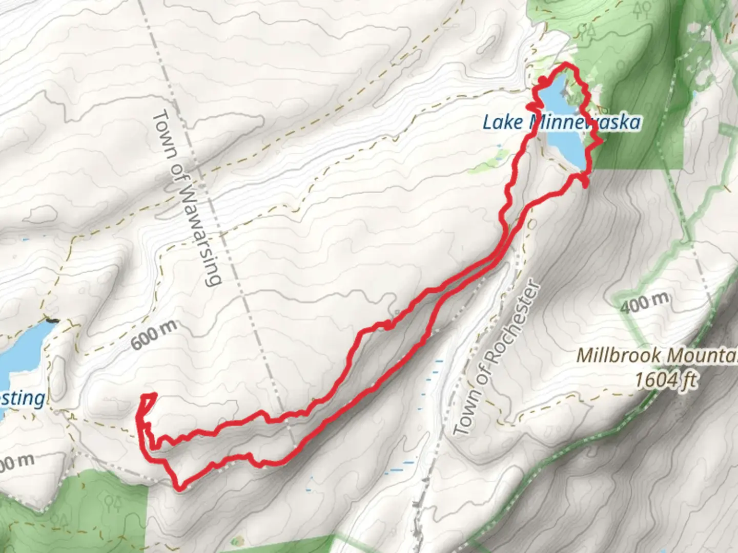 An image depicting the trail Castle Point and Lake Minnewaska Loop and its surrounding area.