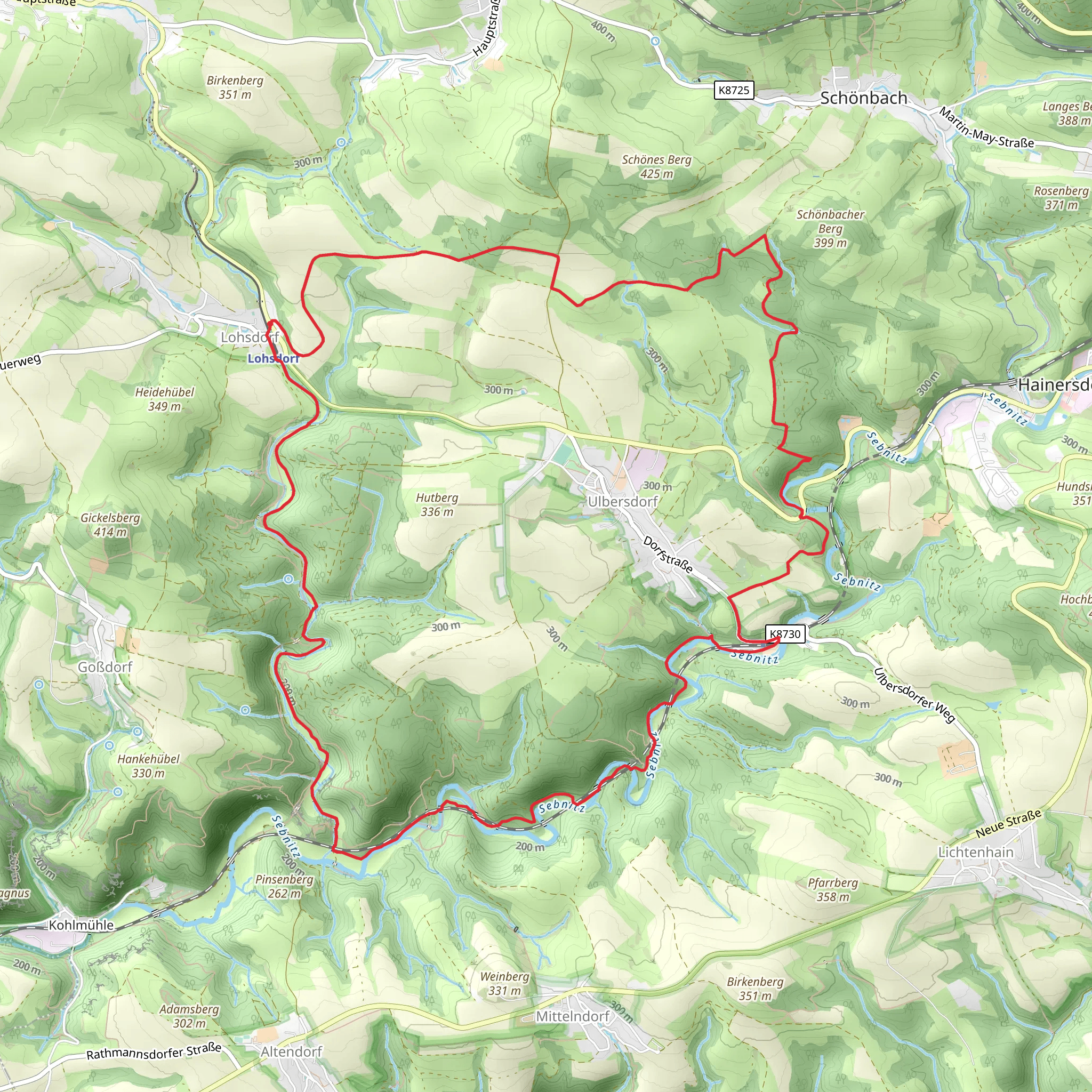 Lohsdorf and Ulbersdorf Loop mobile static map